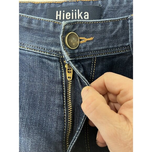 Hieiika “Handsome Man” Denim Jeans  Dark Blue Sz 33 X 27.5 Mid-rise Dark Wash - Picture 5 of 11